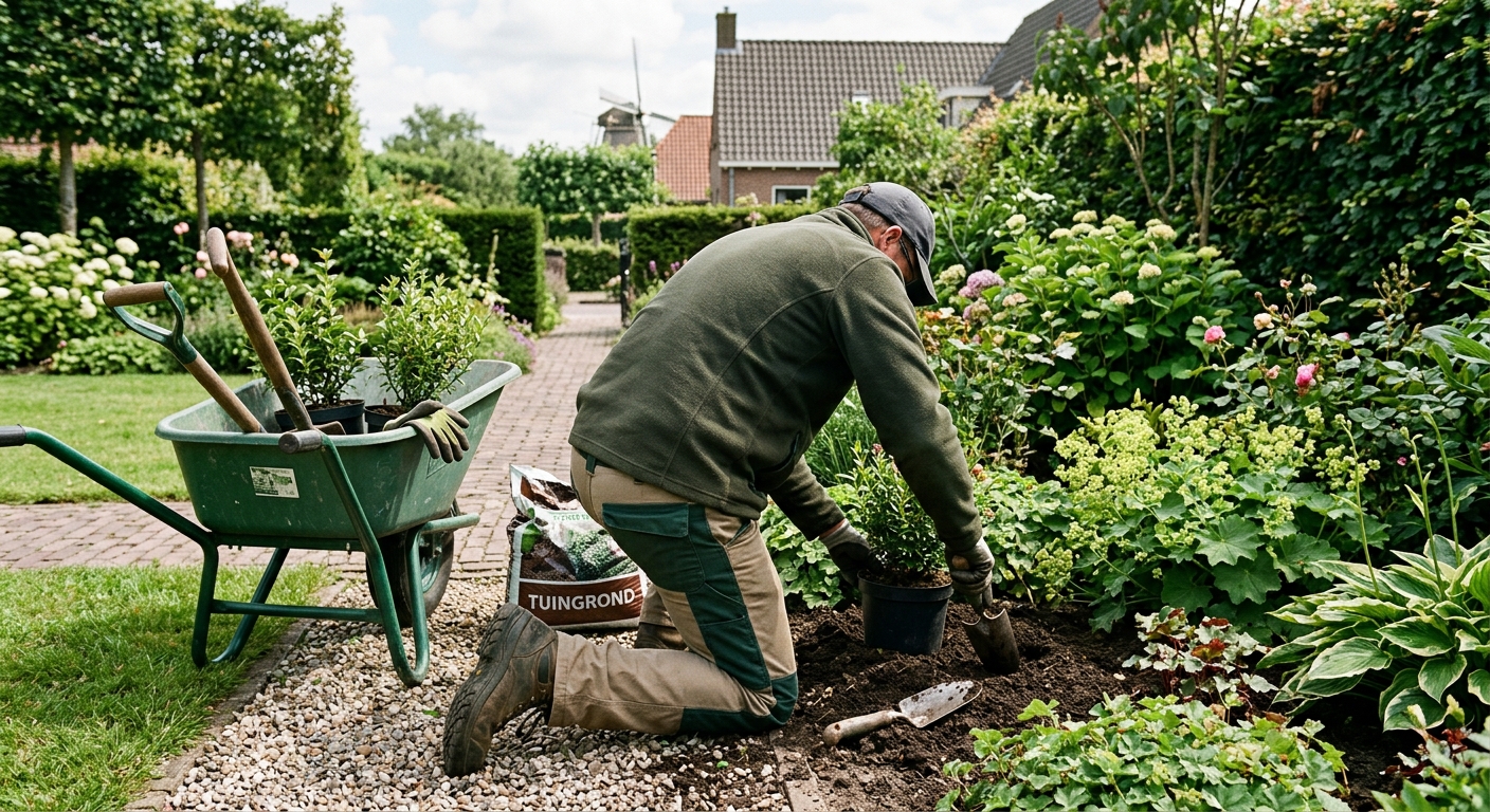 Het team van Essenza Tuinen aan het werk